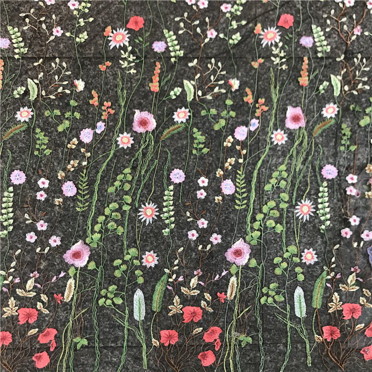 Embroidered Fabric Dress Evening Polyester for Women's Wear Wholesale 3